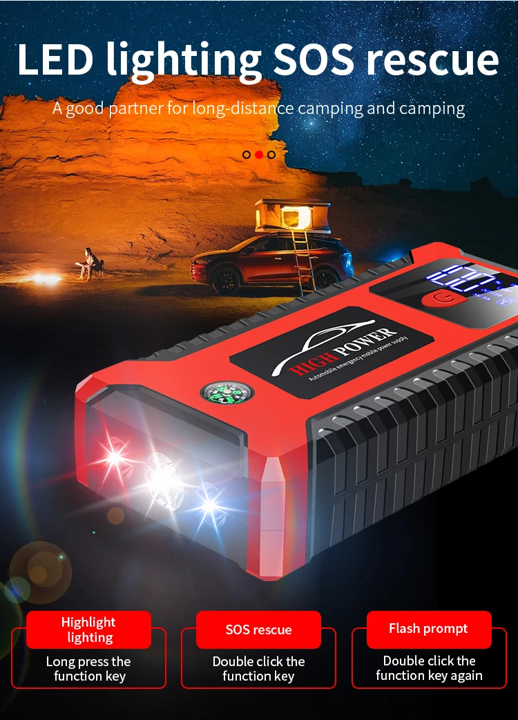 20000mAh 12V Auto Starthilfe Power Bank Tragbare Auto Batterie