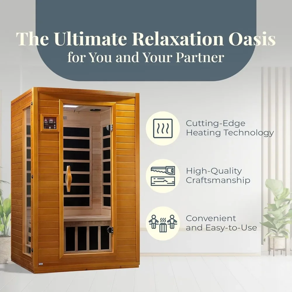 Saunas Infrared Personal Home Heat Room W/ Bluetooth for Up To 2 People, Stress Relief, Relaxation and Great Sleep, Sauna 3