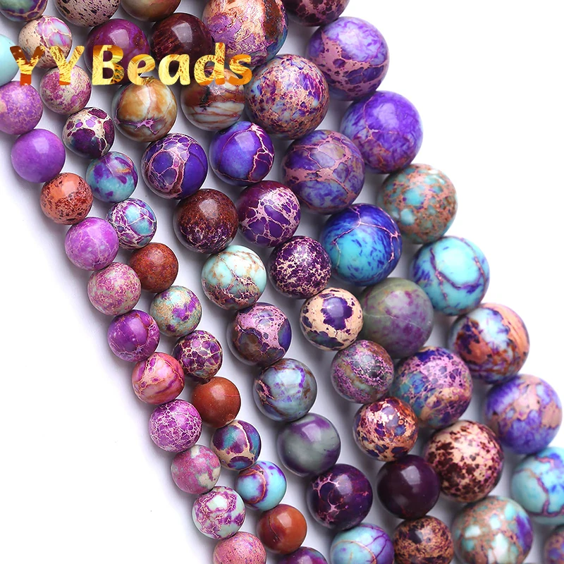 

AAA+ Natural Stone Galaxy Purple Sea Sediment Jaspers Beads For Jewelry Making Round Beads DIY Charms Bracelet 4 6 8 10 12mm 15"