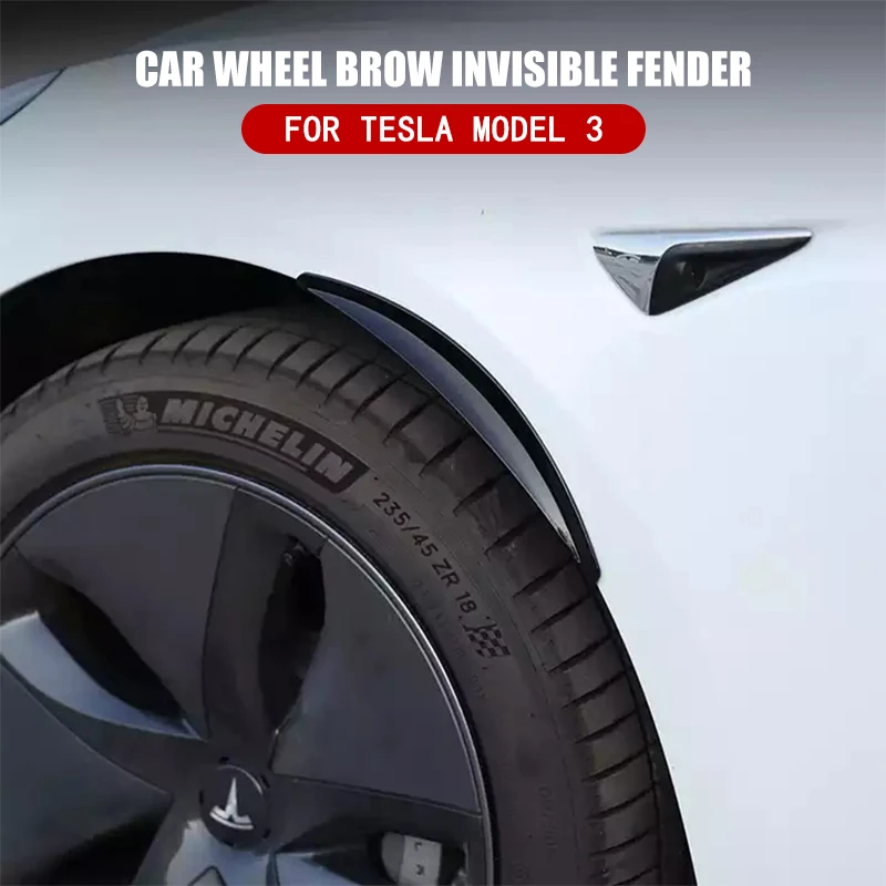 

Автомобильные невидимые грязевые Брызговики Flasp для Tesla Model 3, аксессуары, передние и задние колеса, брызговики из углеродного волокна ABS, моделирование 3, брызговики