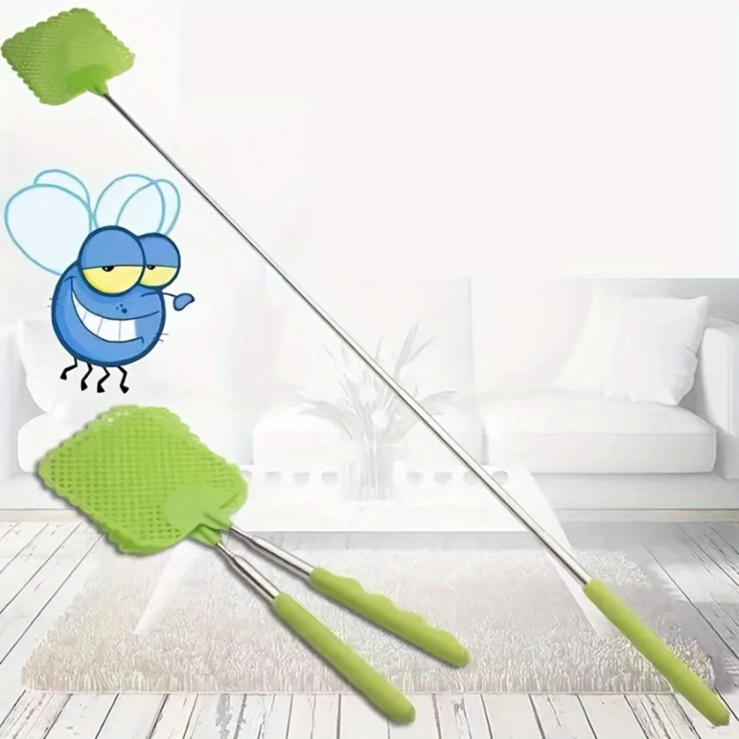 5-Piece Retractable Fly Swatters-Durable, Long Handle For Indoor & Outdoor Use-Manual Mosquito & Insect Killer Essential S