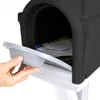 Classic Plastic Residential Mailbox & Post Mount Combo Kit with 2 Access Doors - Light Gray/Dark Gray 3