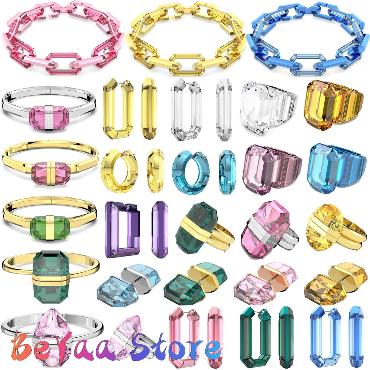 

Lucent's Craftsmanship Octagonal Series Original New Sales Trends Green Blue High Quality Jewelry Exquisite Party Gifts for Wome