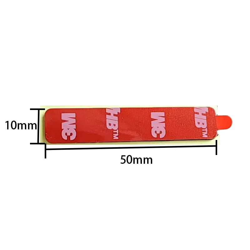 이중 접착 폼 마운팅 테이프, 프리컷 (10mm x 50mm), 강한 스트립, 3M VHB 소재, 1.1mm 두께, 검정색