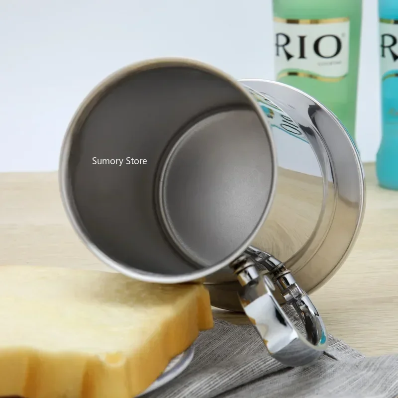 450/550ml Tankard Stein Double Wall Stainless Steel Beer Mug Cocktail Breakfast Milk Mugs with Handgrip Coffee Cup Bar Tool
