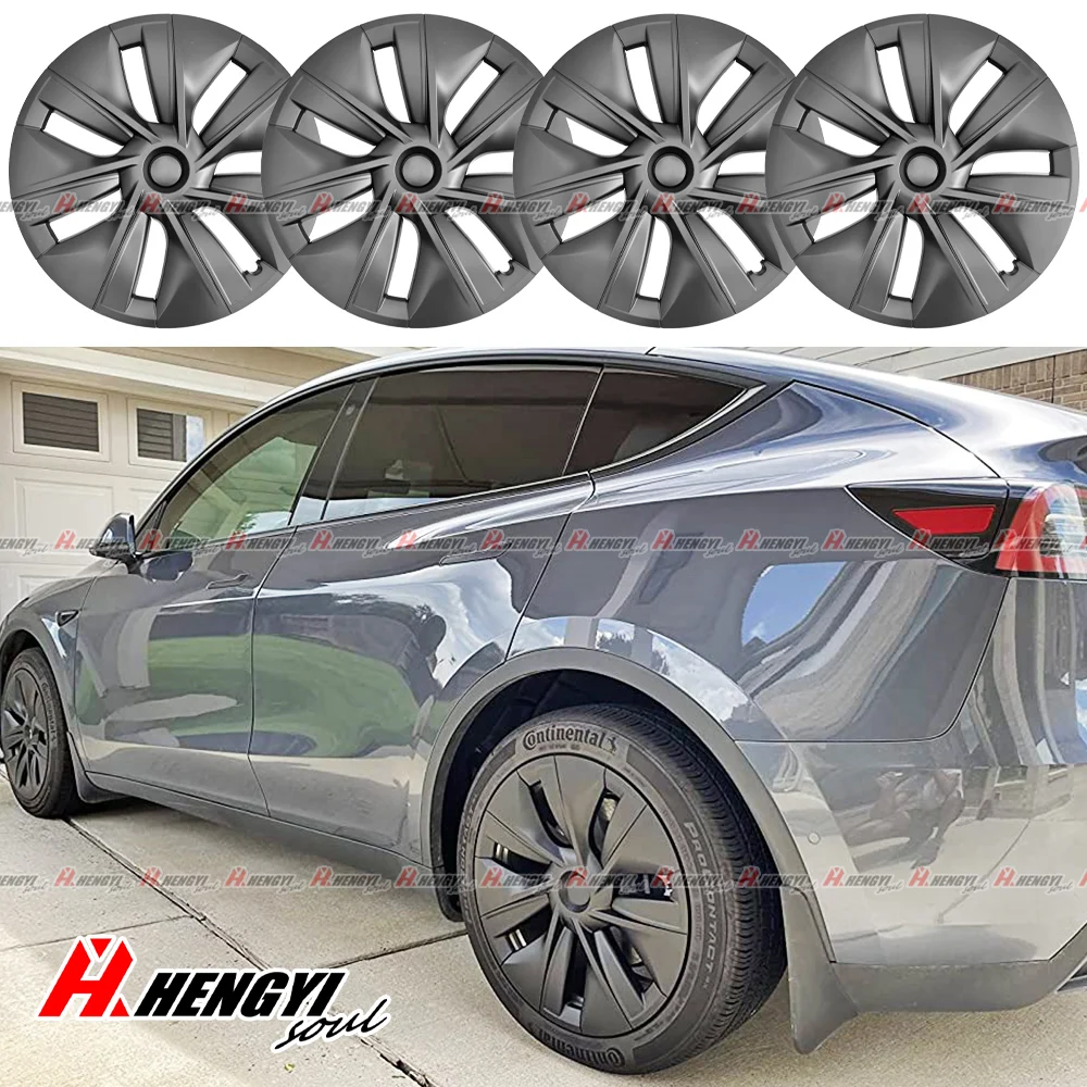 

4PCS 19Inch Hub Cap Performance Replacement Wheel Hubcap Automobile Hubcap Full Cover Accessories For Tesla Model Y 2020-2023