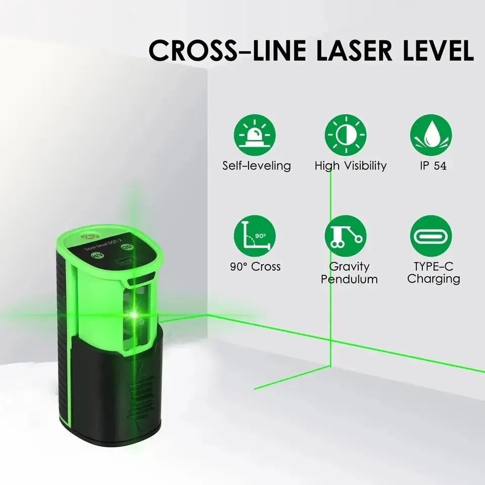 Geevorks Cross Line Self-leveling Laser Level with Vertical Beam Spread