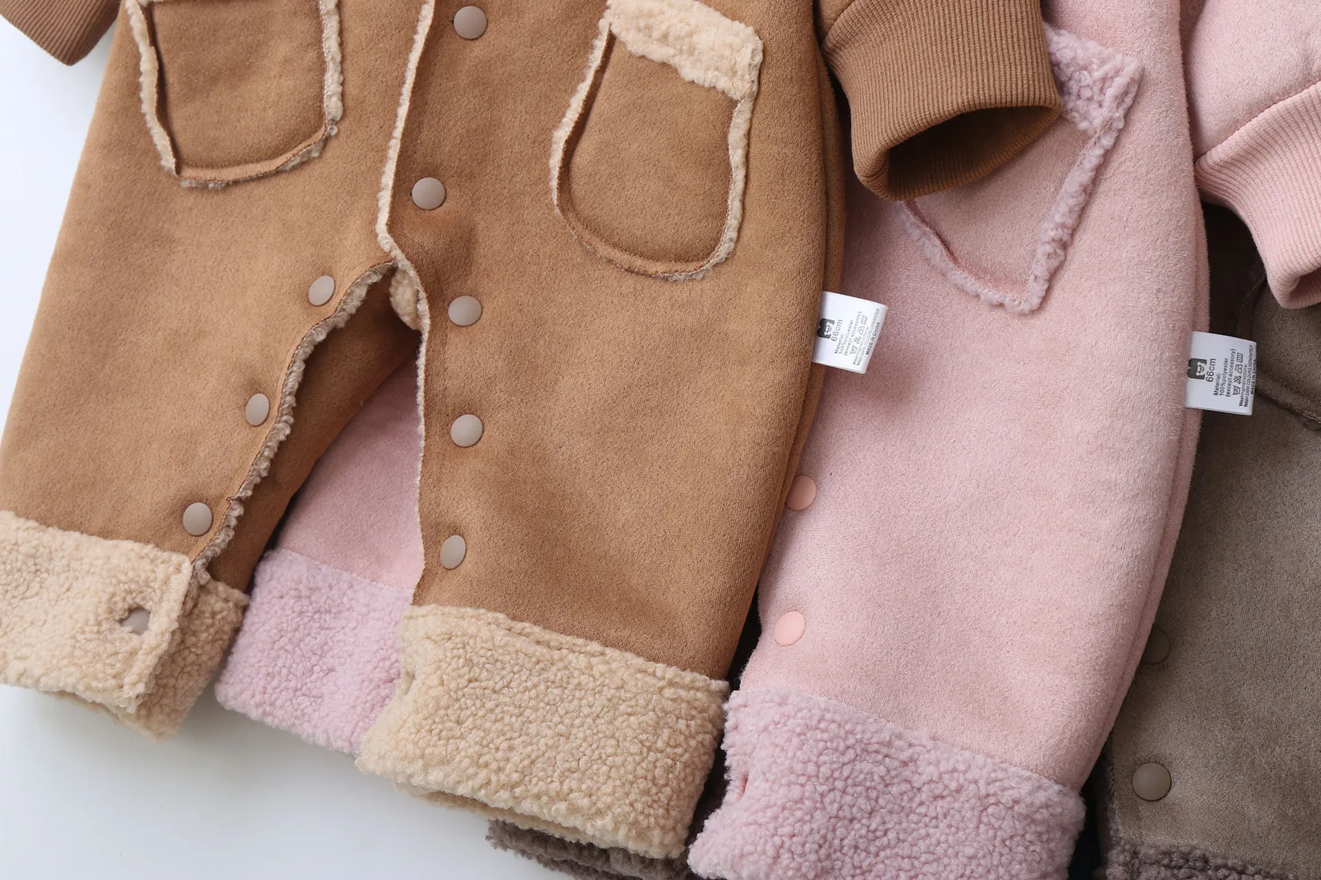 Warm Fur Lined Baby Jumpsuits for Winter