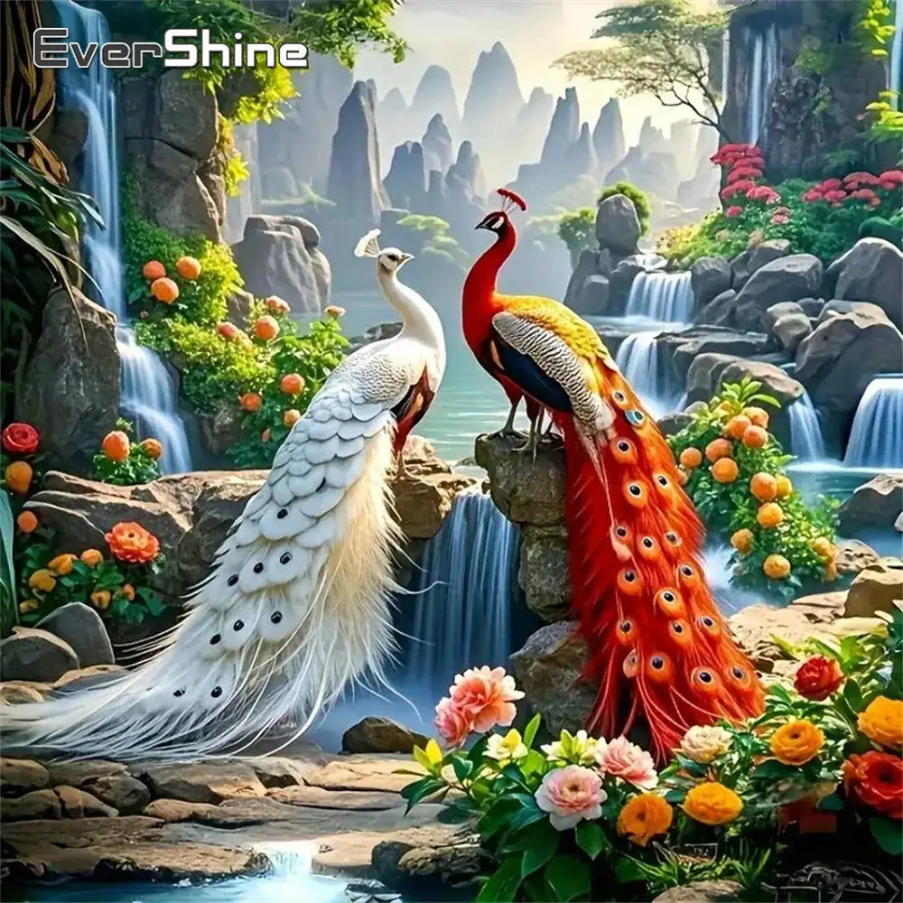 Evershine 다이아몬드 페인팅 데이지 꽃 다채로운 아크릴 공예 용품 다이아몬드 모자이크 DIY 자수 어린이 선물