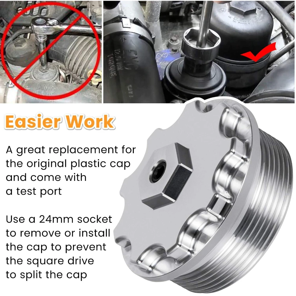 Fuel Filter Cap For Ford 6.0L Powerstroke Diesel 2003-2007 F250 F350 F450 F550 F650 F750 Excursion E150 E250 E350 E450