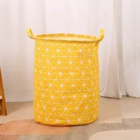 New Print Laundry Basket Portable Foldable Home Laundry Storage Bag Cotton Linen Hamper for Kids Toys Dirty Clothes Basket Large 4