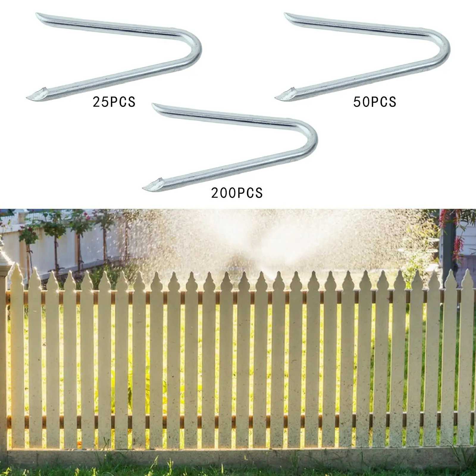 Fence Staple Nails Practical Fasteners Heavy Duty for Meadow Lawn Gardening