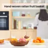 Hand-Woven Rattan Storage Basket Fruit Basket Wicker Woven Tray Restaurant Small Container Home Decoration S-23X5.5cm 4