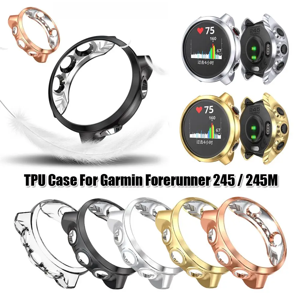 Watch Protective Case For Garmin Forerunner 245 / 245M Soft TPU Screen Protector Cover