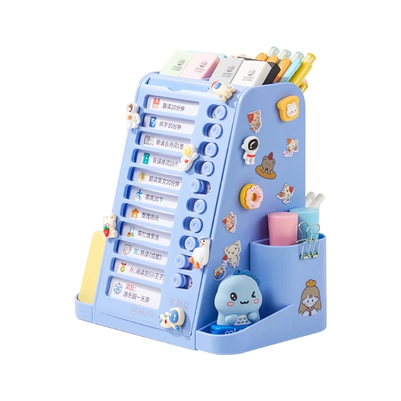 Porte-stylo 2 en 1 réutilisable, tableau planification des tâches classe, multifonction, carte poinçonnage tableau