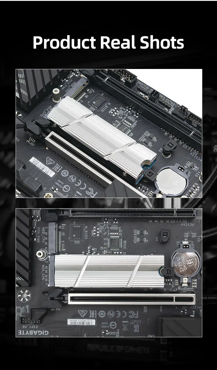 2/1PC M.2 SSD NVMe Heat Sink M2 2280 SSD Hard Disk Aluminum Heatsink Heat Dissip