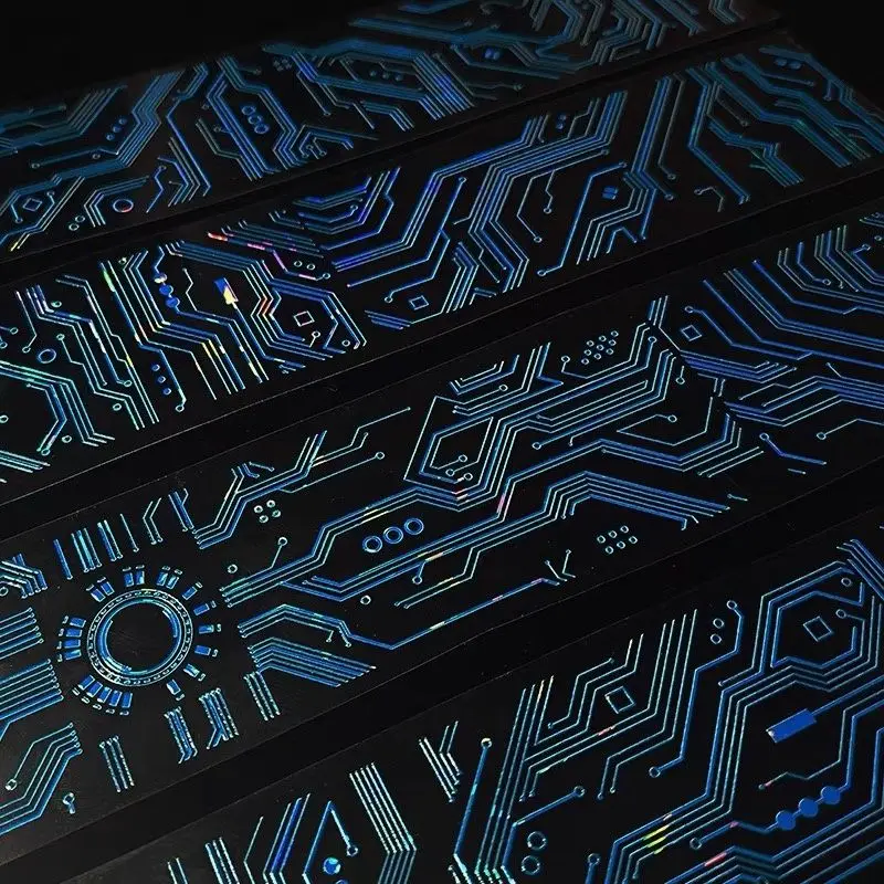 Sticker Fashion Cyberpunk Circuit Board Reflective Future DIY Decoration Cuttable Suitcase Laptop Stationery