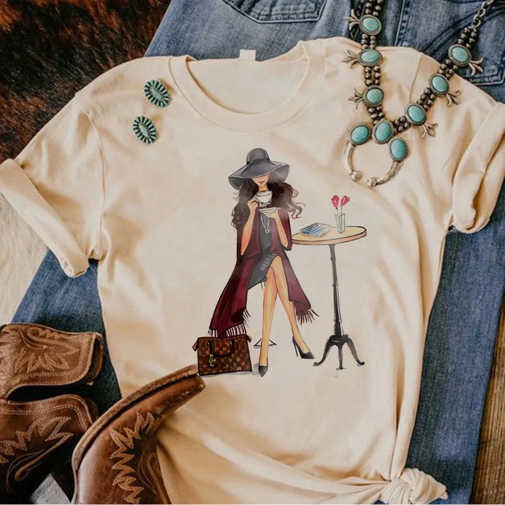 

Женская кофейная футболка с принтом Love Y2K, футболки для девушек в стиле 1920-х годов