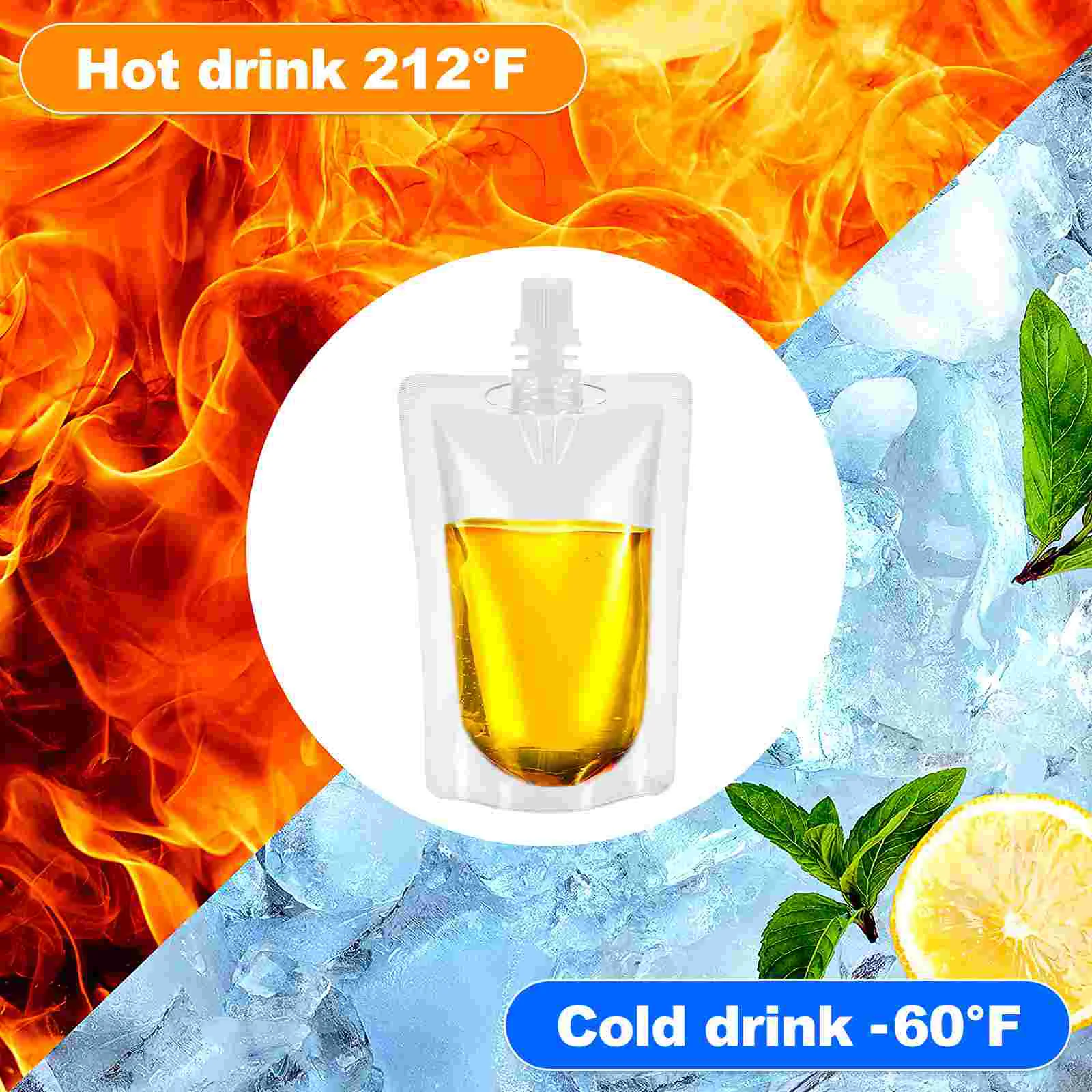 Portable Kettle for Travel Flasks Beverage Containers Clear Drinking Disposable Small Drinks Pouches Man 50 Pcs