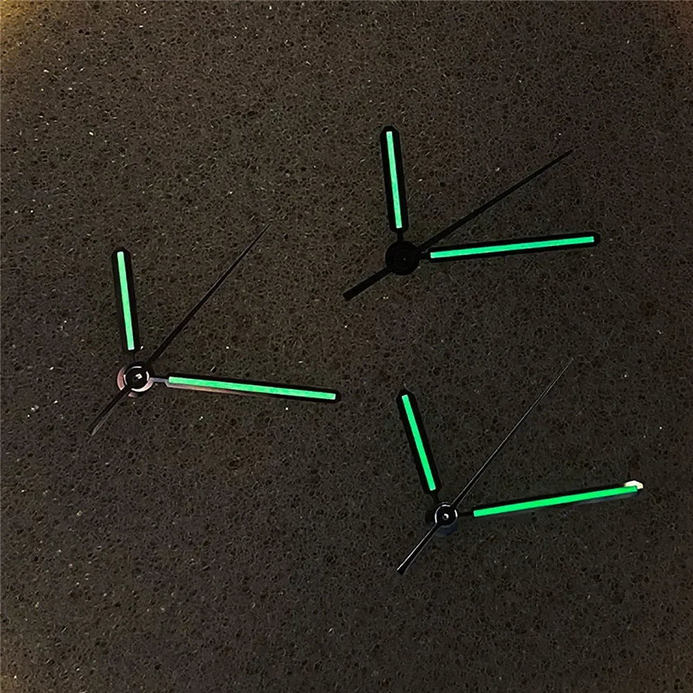 Watch Hands for NH35/NH36/4R/7S/NH35A/NH36A Movement 9*13.5*13.5mm Modified Watch Pointers 3Pins Needles Green Luminous