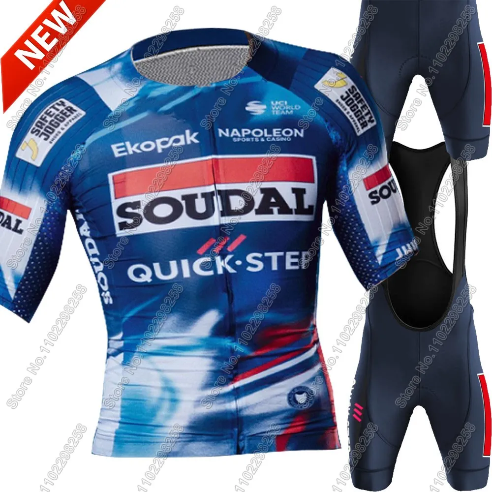 Maillot Soudal Quick Step 2025 World Champion Cycling Jersey Set Clothing Road Bike Shirts Suit Bicycle Bib Shorts MTB Wear Ropa