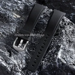 Premium Curved End FKM Rubber Watch Strap - Quick Release Bracelet for Men and Women (Multiple Sizes Available) (Black)