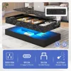 47.2" Large Lift Top Coffee Table with Charging Station, LED Modern High Glossy Center Table with Hidden Compartment Storage 5