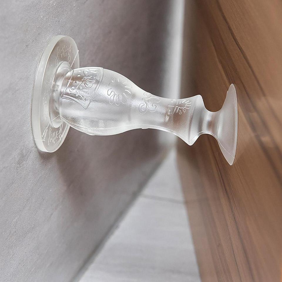 Silicone Door Suction Perforation-free Anti-collision Door Stop Bathroom Suction Device Behind Door Household Nailing Doors