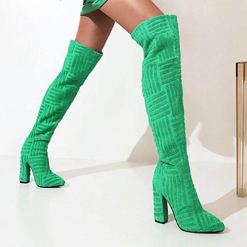 High Quality Brand Design Women's Boots Green 2022 New Women Over The ...