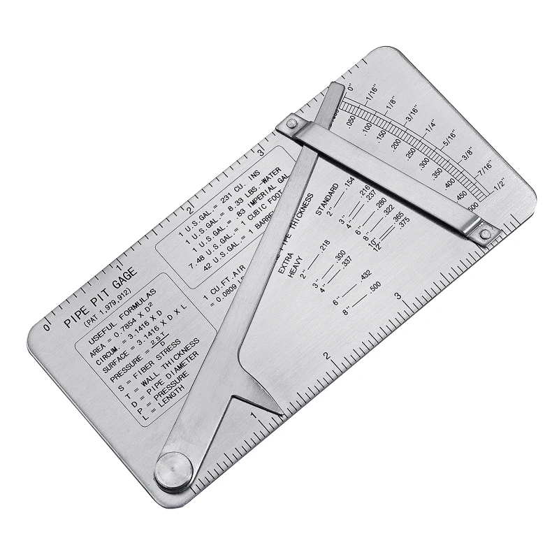 Ulnar Pipeline Concave Inspection Ruler Tool Stainless Pit Gage Welding Gauge Test Multifunction Measure Tool
