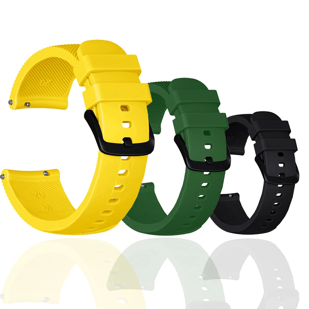 

Силиконовый ремешок 20 мм для смарт-часов Samsung Galaxy Active 2/Huami Amazfit Bip S Lite GTS 2 Mini/Haylou LS02
