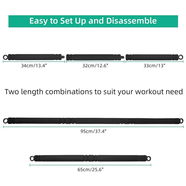 Multi Functional Portable Weighted Exercise Pilates Bar Non-slip Yoga Resistance Bar Stick with Beginner Workout Equipment 2