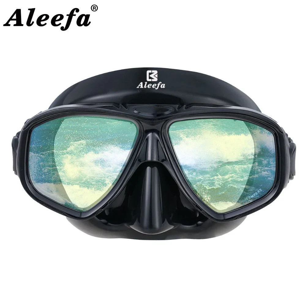 Hyperopia Diving Mask with Tempered Glasses Lens. Antifog Spray,Farsighted Dive Glasses swimming Goggles with nose cover 2
