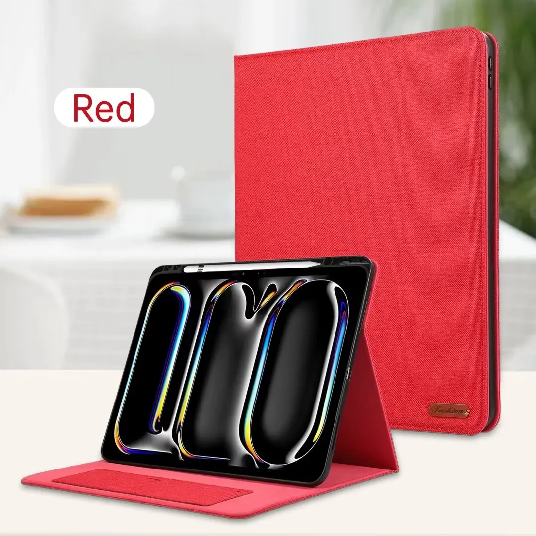 Smart Pencil Holder Tablet Case Folio Stand with PU Leather Cover