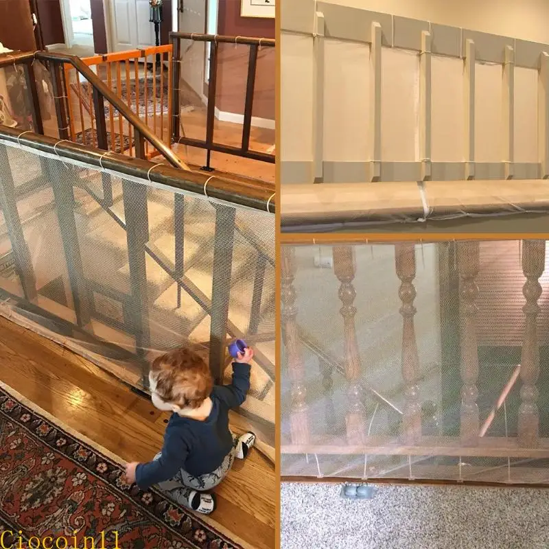 Banister Guard White Mesh Baby Safety Stairs Thicken Rail Net Child Proofing Balcony Staiway Railing Protective Net