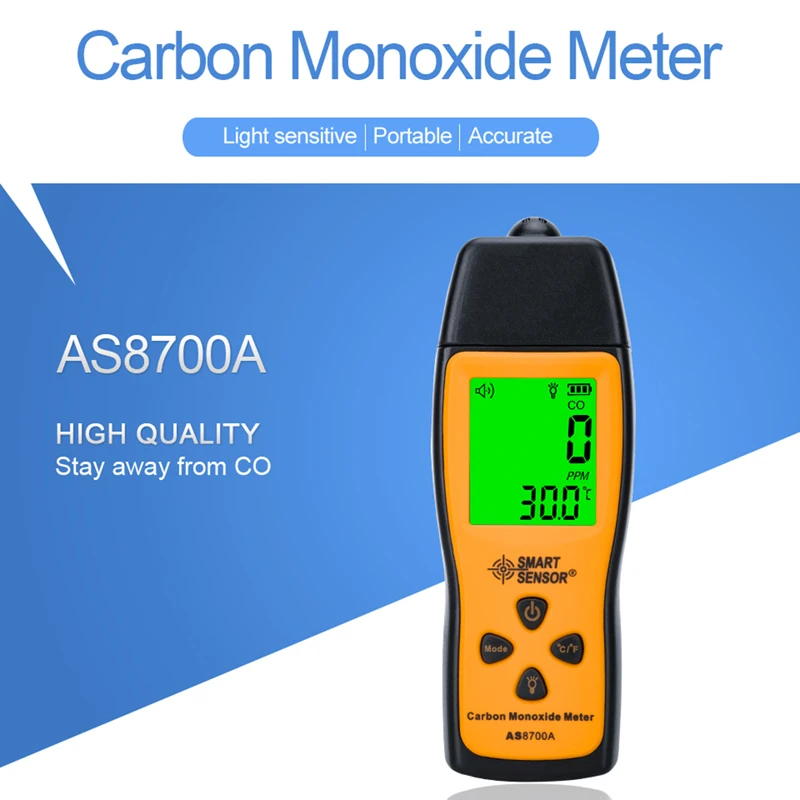 Handheld Carbon Monoxide Meter Portable CO Gas leak Detector Gas Analyzer High Precision Detector De Gas Monitor Tester 1000ppm