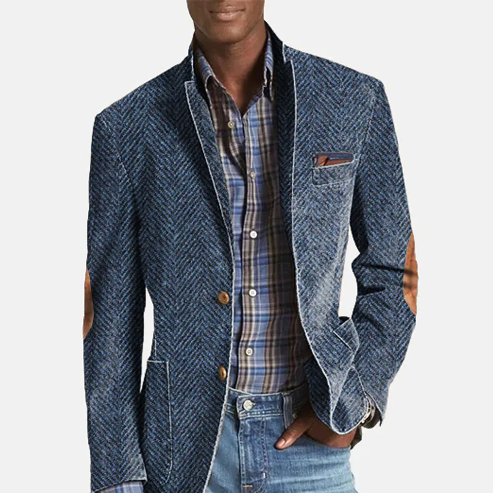 2024 Fashion Men's Blazer Embroidery Mesh Patchwork Lapel Long Sleeve  Patchwork Notch Lapel Single Breasted Pockets Blazer