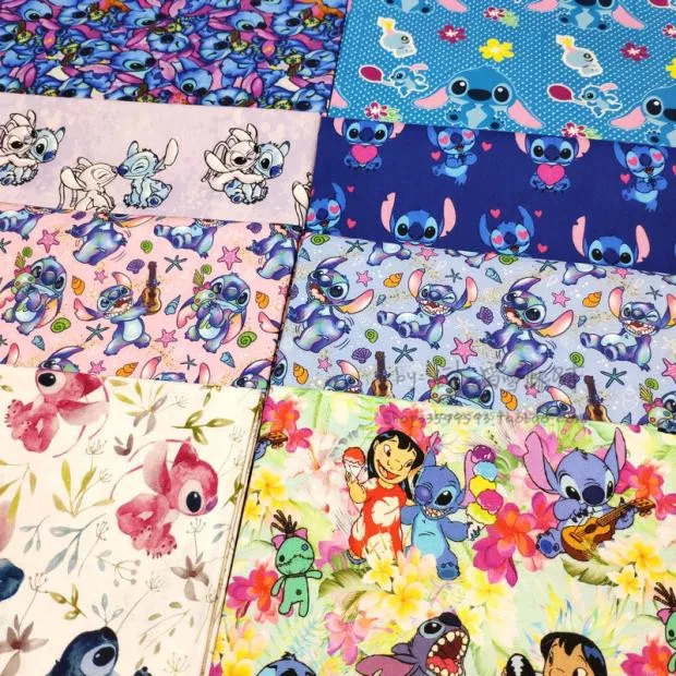 Disney Stitch Material, Disney Cotton Fabric