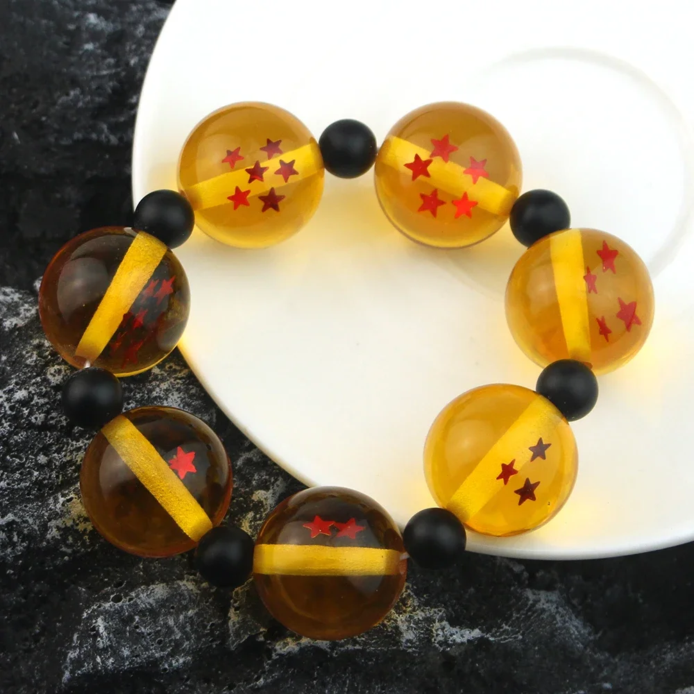 Anime Resin Seven Stars Balls Bracelet Cosplay Vegeta Star Bead Bracelet Classic Cartoon Figure Handmade Fashion Jewelry 6