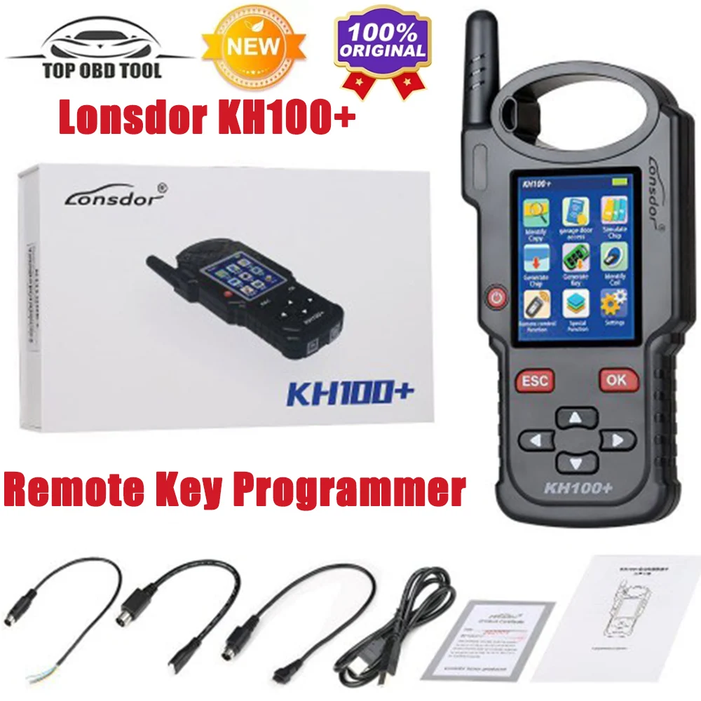 

Lonsdor KH100+ Remote Key Programmer Latest Handheld Device Update Version of KH100 Exclusive Support For 8A(H chip) Generation