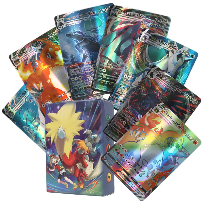 100pcs Pokemon Trading Cards Game Shiny Pokemon Cards GX MEGA GMAX EX  Charizard Blastoise Pikachu Collection