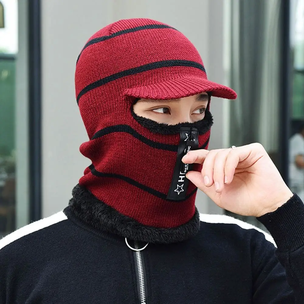 남녀공용 보온 비니 모자 스카프, 따뜻한 부드러운 니트 모자, 양털 방풍 목 스카프 모자, 겨울