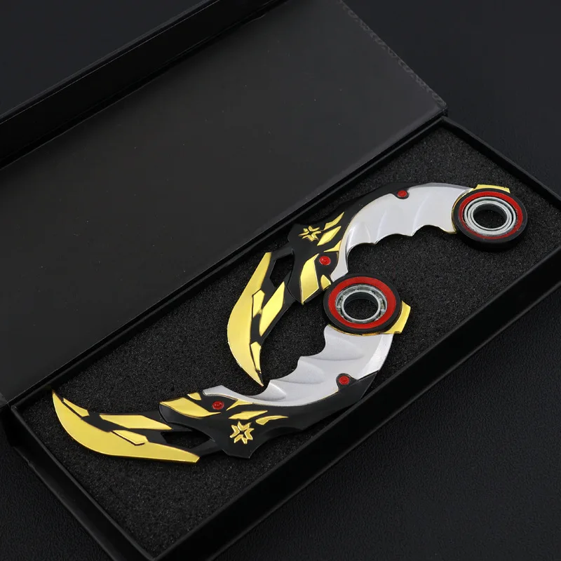 17cm Valorant Championships 2021 Karambit Rotatable All Metal Game Melee Weapon Traning Knife Claw Cosplay Prop Toys Home Decor 5