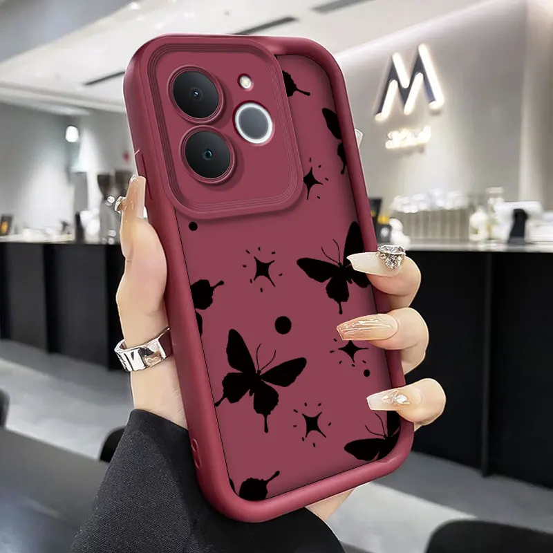 Fashionable Butterfly Design Shockproof Phone Case - Soft Silicone Protective Cover