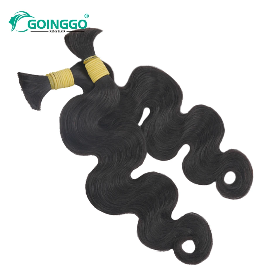 Brazilian Body Wave Bulk Human Hair For Braiding Natural Color Hair Extension No Weft Remy Human Weaving 1Pc 14-24Inch