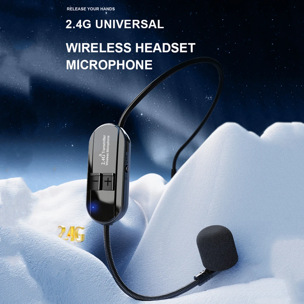 야외 연설 헤드셋 마이크 송신기, USB 케이블 무선 어댑터, 교육용, 100HZ-15kHz, 160FT, 2.4G, 50M, 6-8 시간