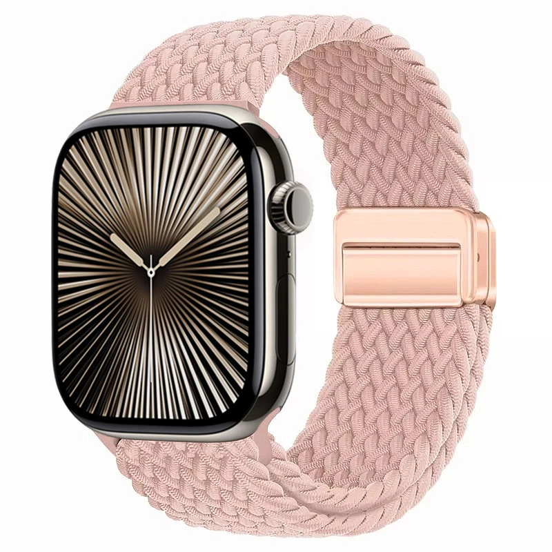 Nylon Braided Magnetic Loop Strap with Metal Accents