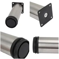 4PCS Stainless Steel Adjustable Furniture Legs 5-25cm | Replacement Feet for Sofa Bed Table Cabinet, Easy Install Durable 6