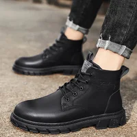 Winter Men Boots Outdoor Leather Ankle Boots Lightweight High Top Casual Boots Designer Male Work Boots Classic Handmade Boots - Image 3