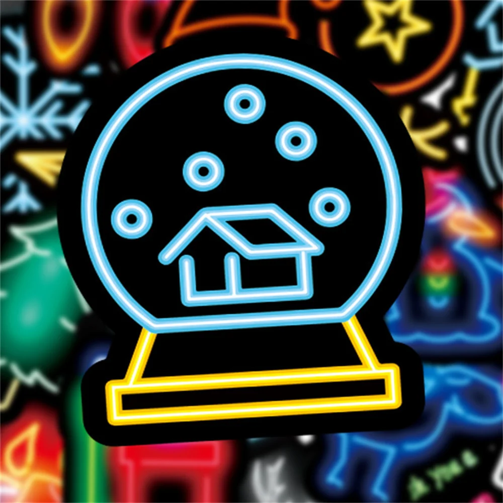 

10/30/50PCS New DIY Neon Christmas Stickers Cartoon Creative Animation iPad Desk Luggage Chair Decoration Waterproof Wholesale